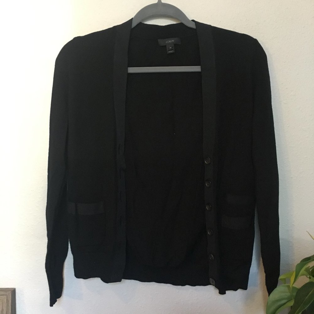 J. Crew Black Ribbon Cardigan